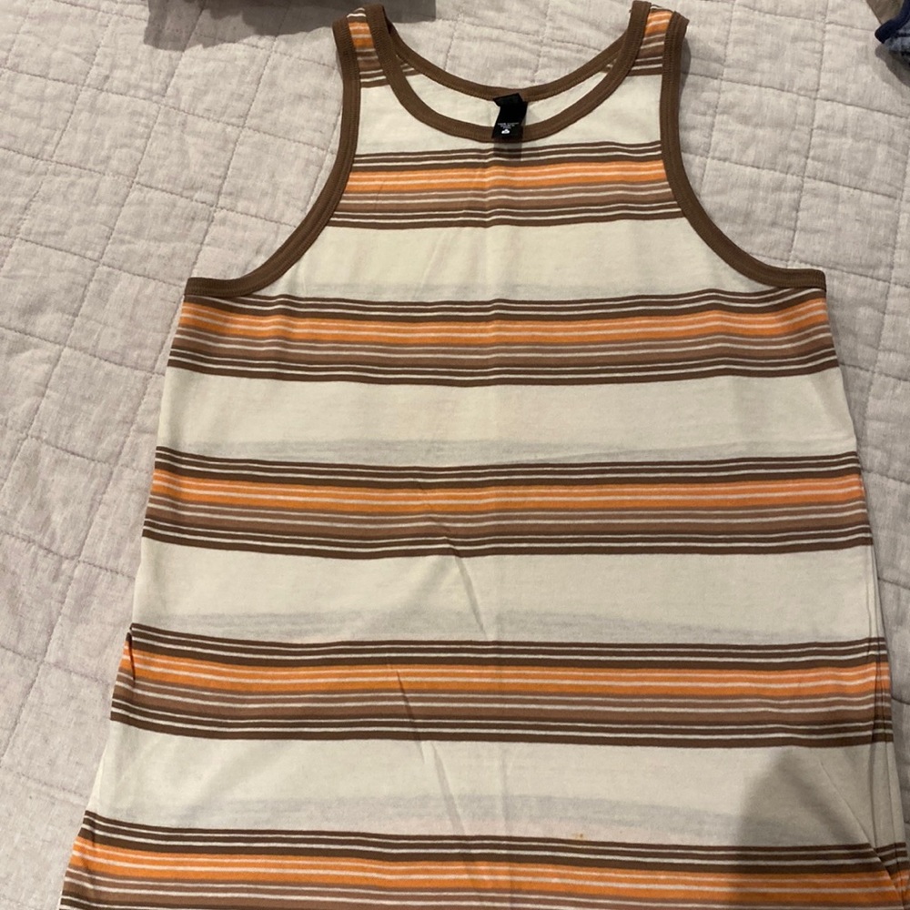 Alternative vintage cream striped tank top size medium